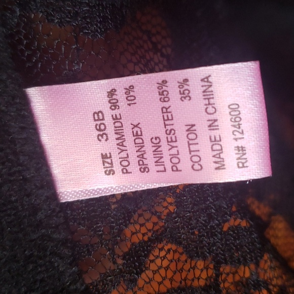 Bikini Swim Top Push Up Black Lace Gold Tone Metal Studded Women's Size 36B. - Picture 8 of 14